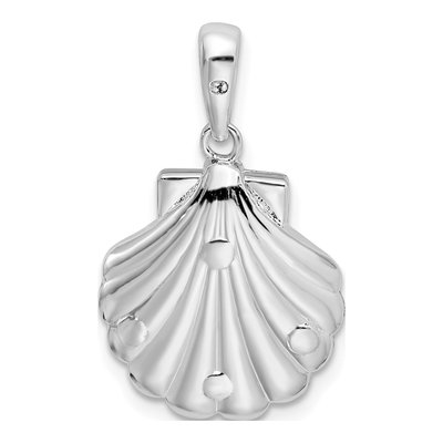 Sterling Silver Shell Dolphin Pendant – view 4