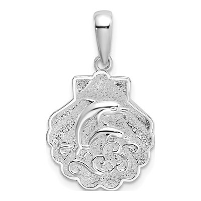Sterling Silver Shell Dolphin Pendant