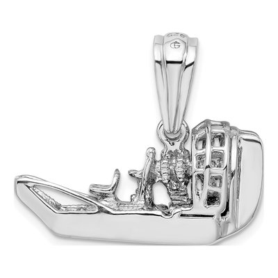 Sterling Silver 3D Air Boat Pendant – view 4