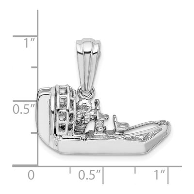 Sterling Silver 3D Air Boat Pendant – view 6