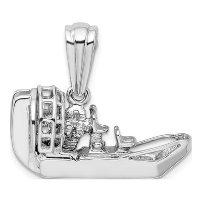 Sterling Silver 3D Air Boat Pendant