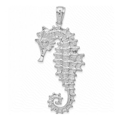 Sterling Silver 3D Sea Horse Pendant – view 4