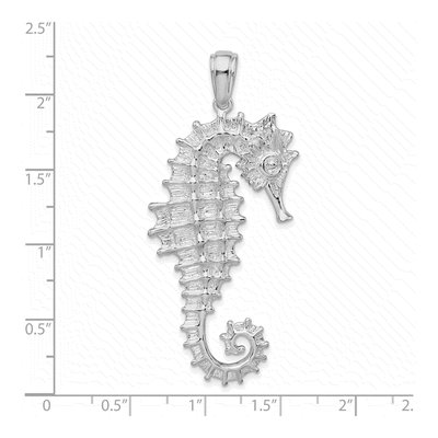 Sterling Silver 3D Sea Horse Pendant – view 5