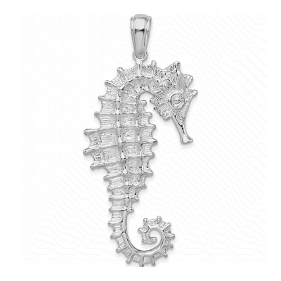 Sterling Silver 3D Sea Horse Pendant