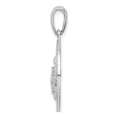 Sterling Silver Turtle Circle Pendant – view 3