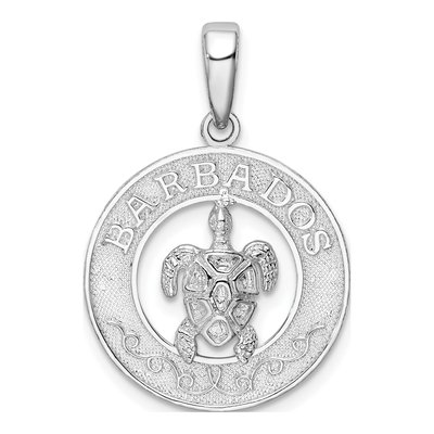 Sterling Silver Turtle Circle Pendant