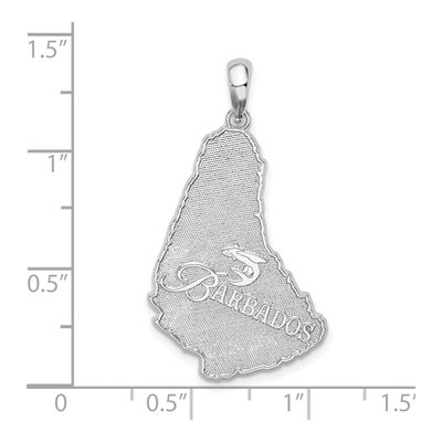 Sterling Silver Barbados Map Pendant – view 5