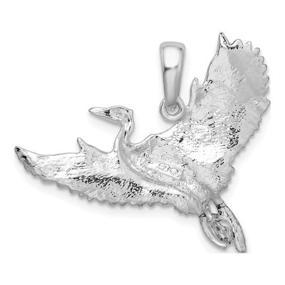 Sterling Silver Egret Bird Pendant – view 4