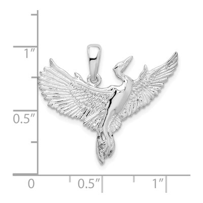 Sterling Silver Egret Bird Pendant – view 5