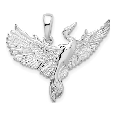 Sterling Silver Egret Bird Pendant