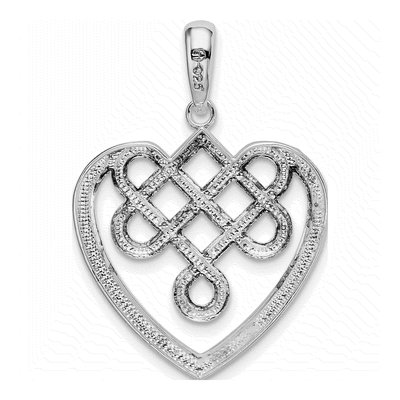 Sterling Silver Celtic Knot Heart Pendant – view 4