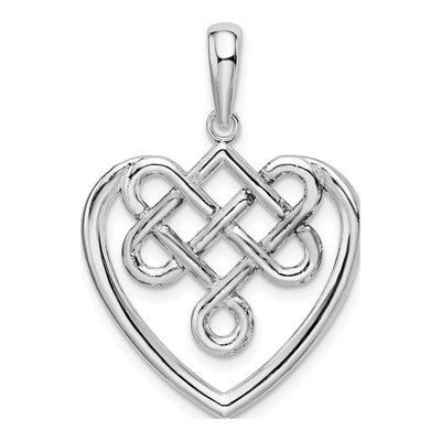 Sterling Silver Celtic Knot Heart Pendant