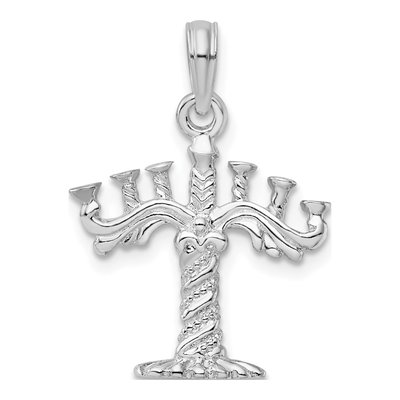 Sterling Silver 3D Menorah Pendant – view 4