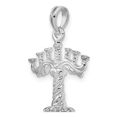 Sterling Silver 3D Menorah Pendant – view 5