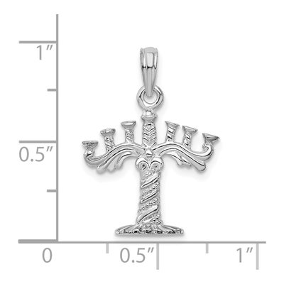 Sterling Silver 3D Menorah Pendant – view 6