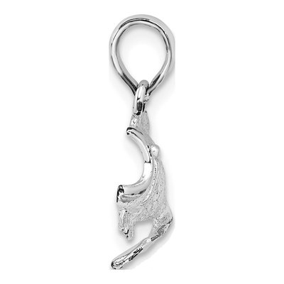 Sterling Silver Jumping Bass Fish Pendant – view 3