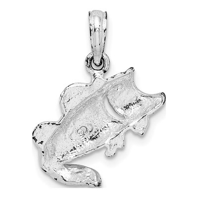 Sterling Silver Jumping Bass Fish Pendant – view 4