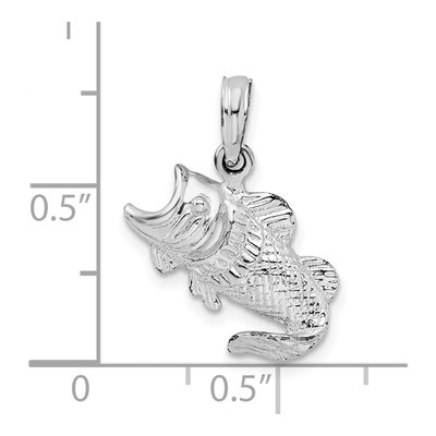Sterling Silver Jumping Bass Fish Pendant – view 5