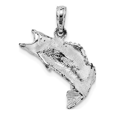 Sterling Silver Bass Fish Pendant – view 4