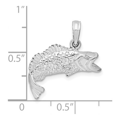 Sterling Silver Bass Fish Pendant – view 5