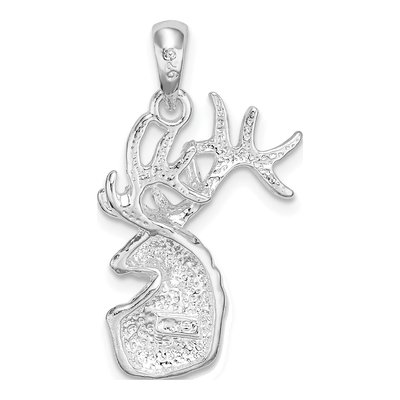 Sterling Silver Deer Head Pendant – view 4