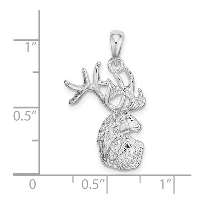 Sterling Silver Deer Head Pendant – view 5
