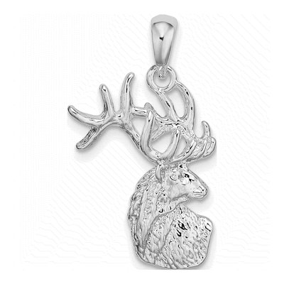 Sterling Silver Deer Head Pendant