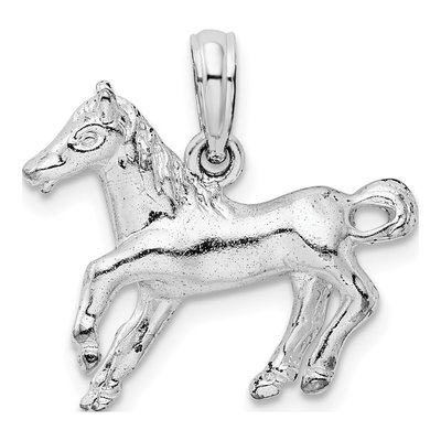 Sterling Silver Galloping Horse Pendant
