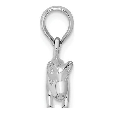 Sterling Silver 3D Pig Pendant – view 3