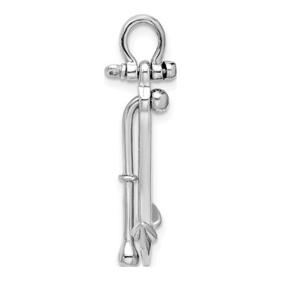 Sterling Silver 3D Anchor Pendant – view 3
