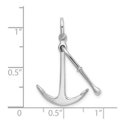 Sterling Silver 3D Anchor Pendant – view 5