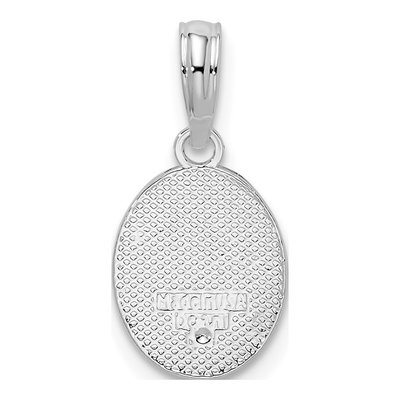 Sterling Silver Fleur de Lis Oval Pendant – view 4