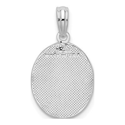 Sterling Silver Fleur de Lis Oval Pendant – view 4