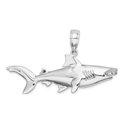 Sterling Silver 3D Hammerhead Shark Pendant – view 4