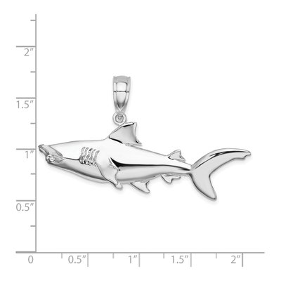 Sterling Silver 3D Hammerhead Shark Pendant – view 5