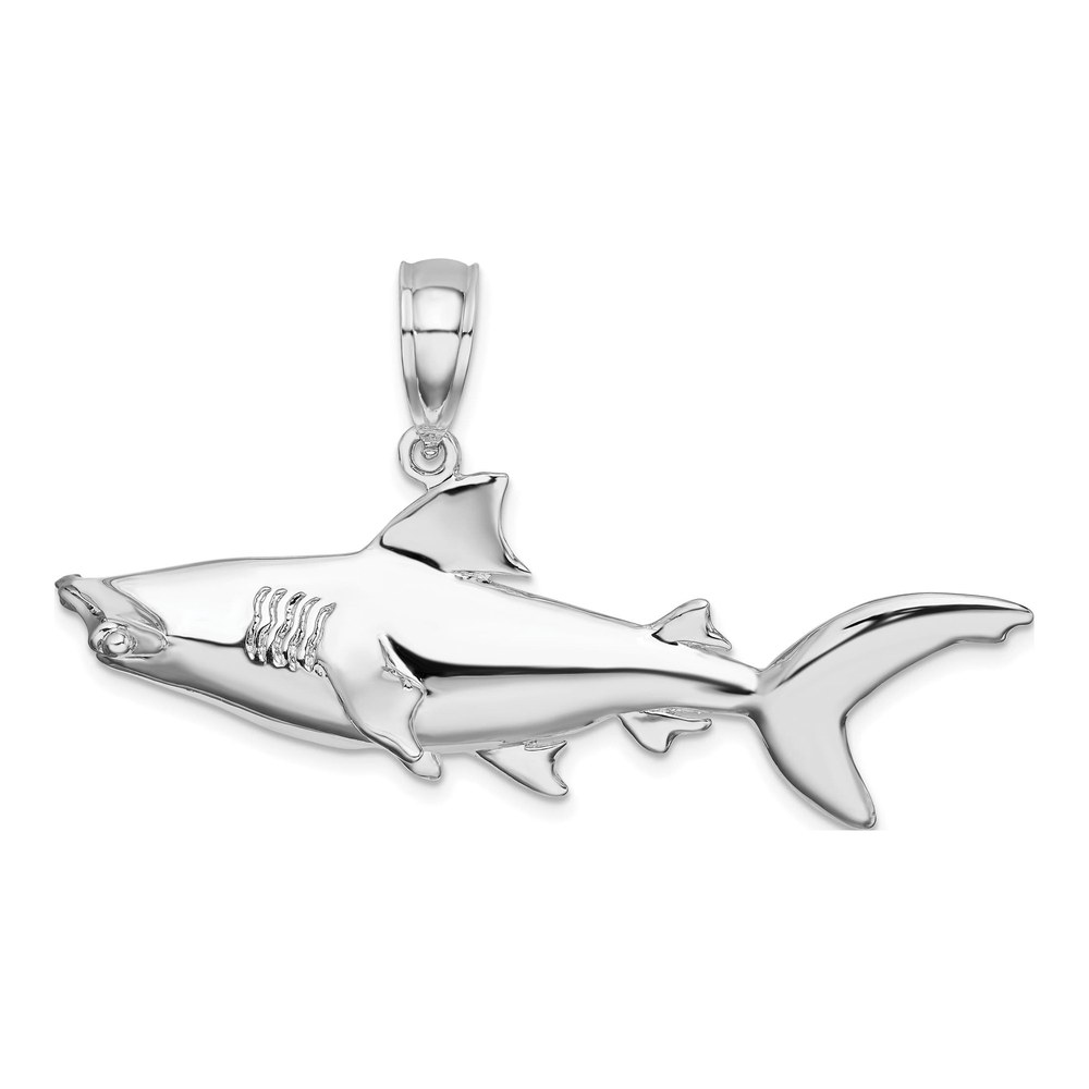 Sterling Silver 3D Hammerhead Shark Pendant