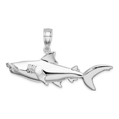 Sterling Silver 3D Hammerhead Shark Pendant
