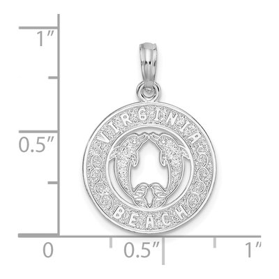 Sterling Silver Virginia Beach Dolphins Pendant – view 5