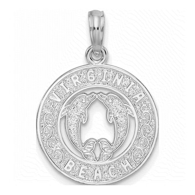 Sterling Silver Virginia Beach Dolphins Pendant