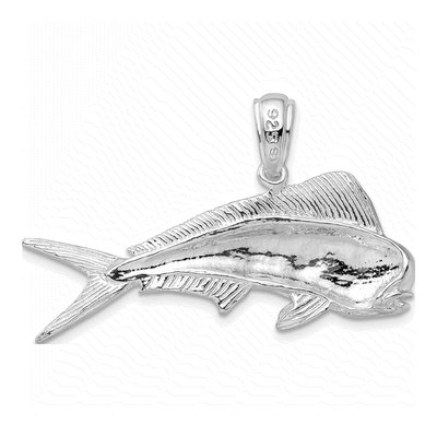 Sterling Silver Mahi-Mahi Fish Pendant – view 4
