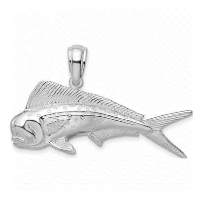 Sterling Silver Mahi-Mahi Fish Pendant