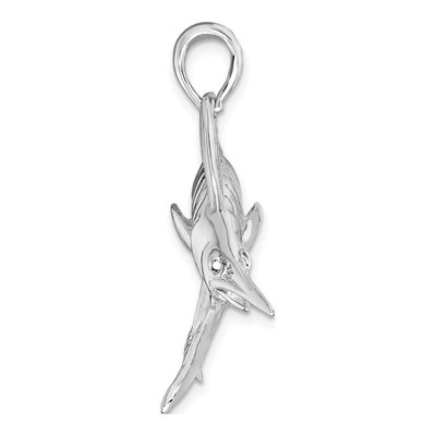 Sterling Silver 3D Marlin Pendant – view 3