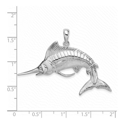 Sterling Silver 3D Marlin Pendant – view 5