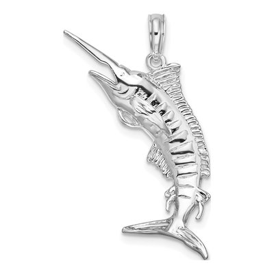 Sterling Silver 3D Blue Marlin Pendant – view 4