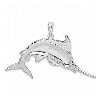 Sterling Silver Blue Marlin Pendant – view 4