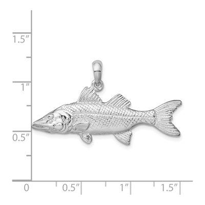 Sterling Silver 3D Snook Fish Pendant – view 5