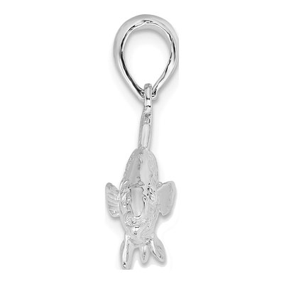 Sterling Silver 3D Red Fish Pendant – view 3