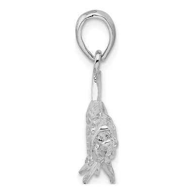 Sterling Silver 3D Oxeye Tarpon Fish Pendant – view 3