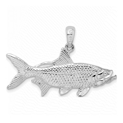 Sterling Silver 3D Oxeye Tarpon Fish Pendant – view 4