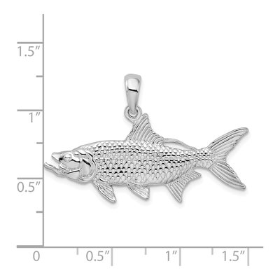 Sterling Silver 3D Oxeye Tarpon Fish Pendant – view 5